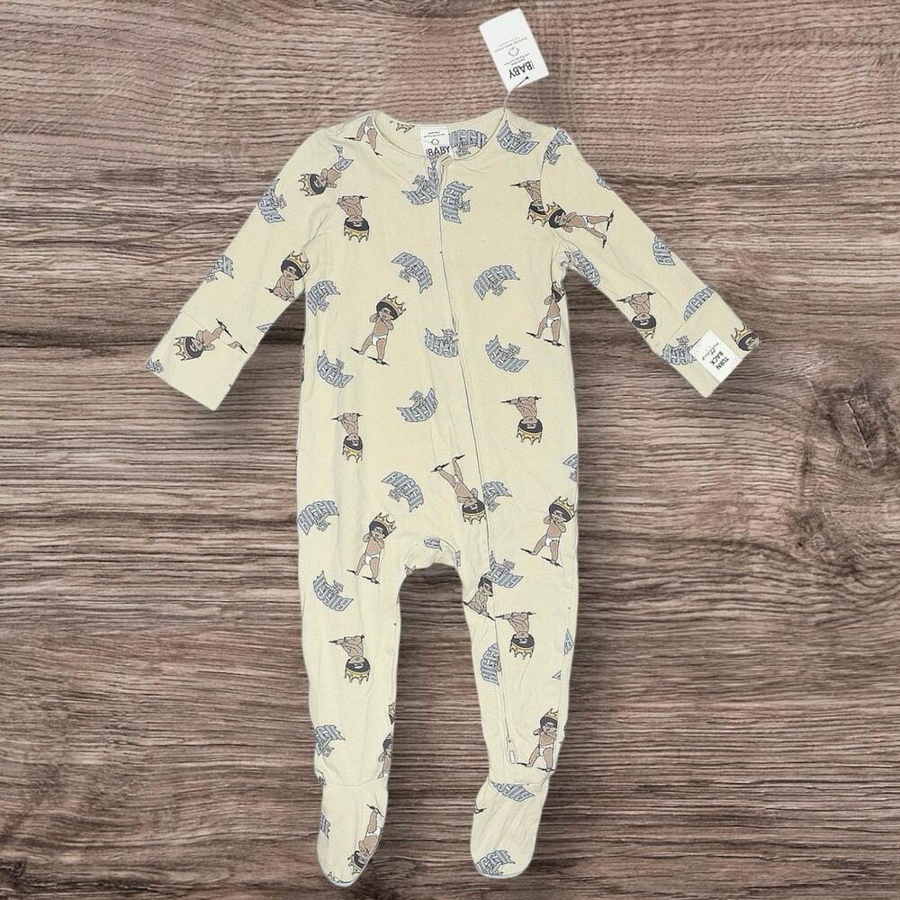 Cotton On Baby Biggie Smalls Notorious BIG Footie Sleeper NWT